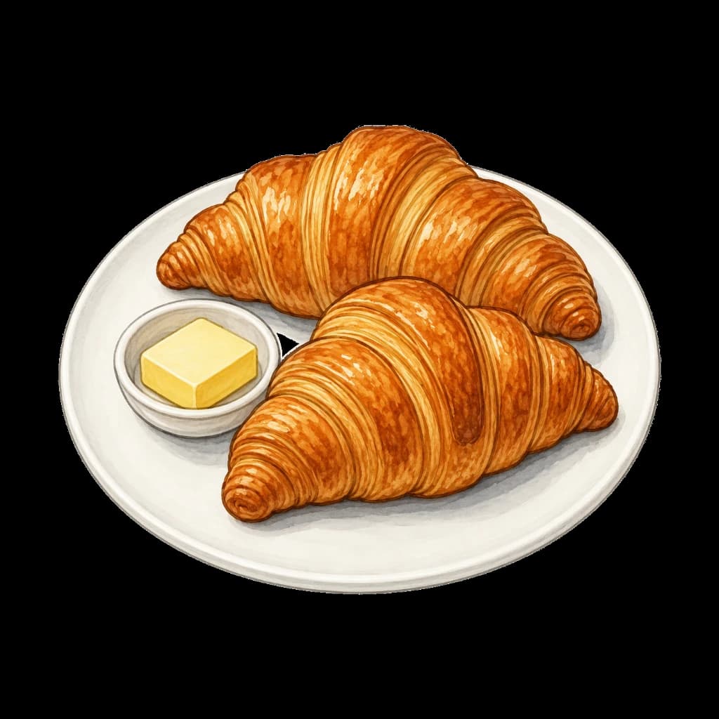 AI generated croissant food image sample