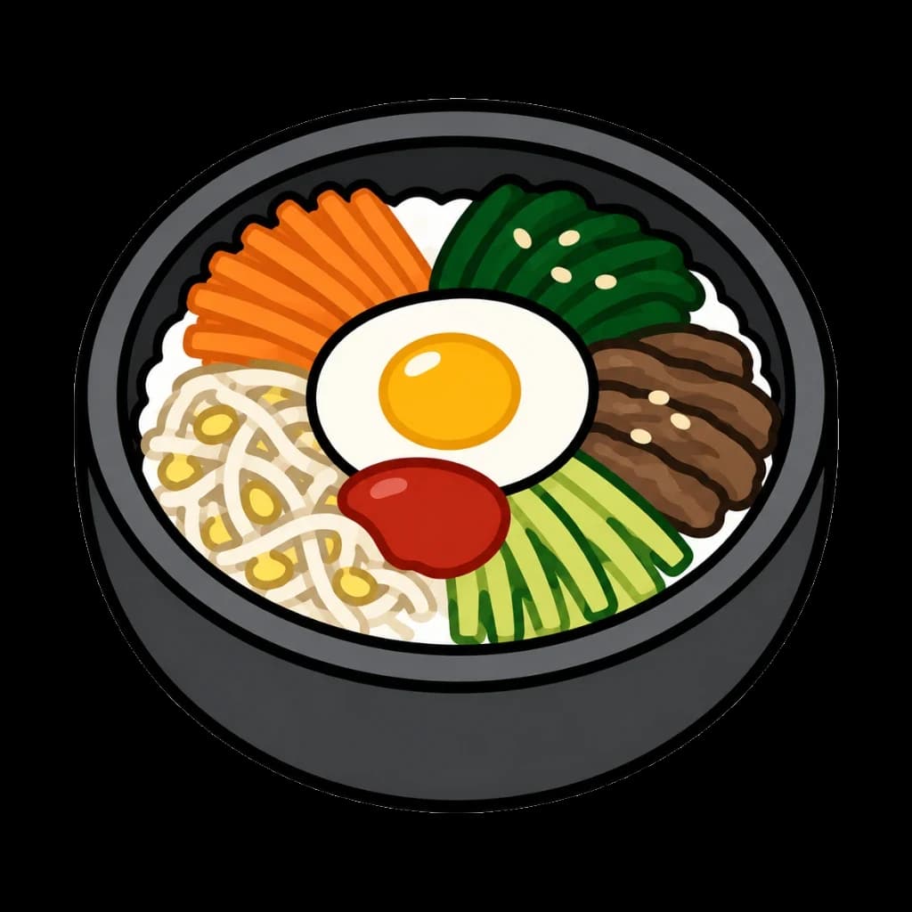 Bibimbap transparent sticker sample