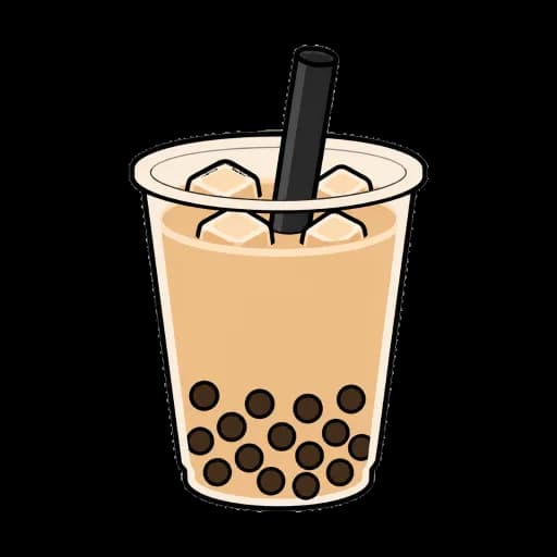 Bubble tea transparent sticker sample