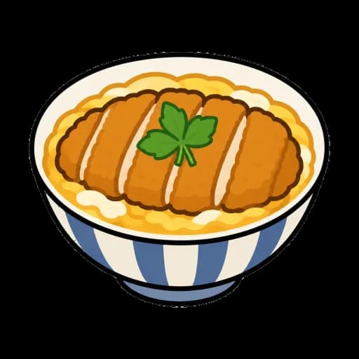 Katsudon transparent sticker sample